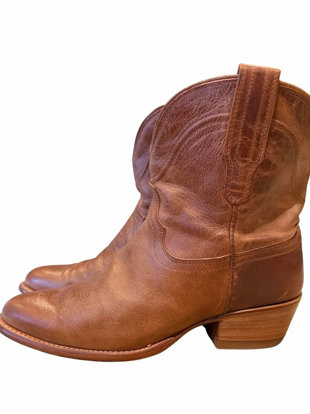 Tecovas Brown Leather Women's Western Ankle Boots The Penny